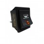 Черная кнопка включения группы кофемашины 250 В - 16 А - 22 x 30 мм, светящаяся, для Rancilio Silvia / Grimac