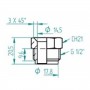 Фитинг короткий для крепления трубки 1/2 к группе Ø 14мм - 1/2"M - кл. 21мм - д. 20мм